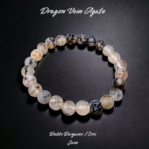Dragon Vein Agate Bracelet - 8mm Unisex Natural Stones Handmade